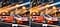 A sports car racing at full speed. The sports car can be seen clearly without lag in 1ms compared to 5ms.