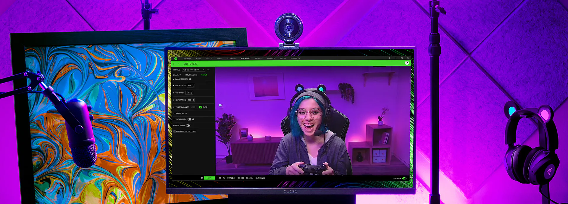 Razer Kiyo Pro &ndash; Personnalisation &agrave; port&eacute;e de main