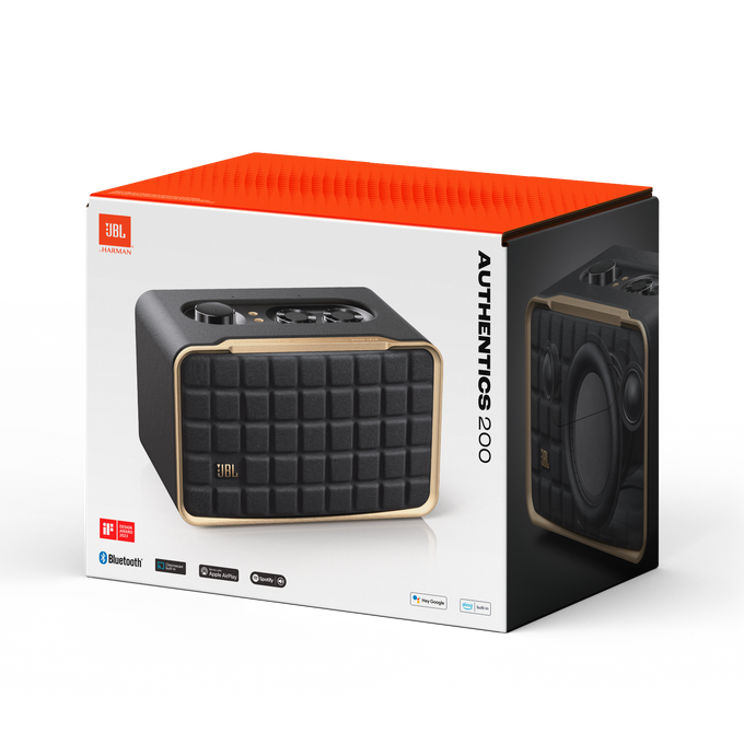 JBL Authentics 200 - Noir - Haut-parleur domestique intelligent avec Wi-Fi, Bluetooth et assistants vocaux au design rétro - Detailshot 8 numéro d'image null