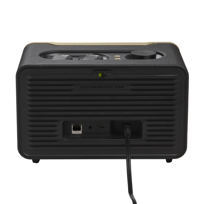 JBL Authentics 200 - Black - Smart home speaker with Wi-Fi, Bluetooth and Voice Assistants with retro design - Back image number null