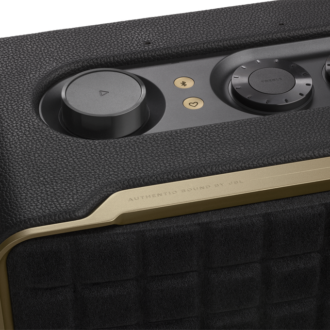 JBL Authentics 200 - Black - Smart home speaker with Wi-Fi, Bluetooth and Voice Assistants with retro design - Detailshot 7 image number null