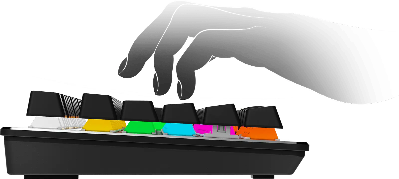 MSI gk300 combo keyboard floating keycap design