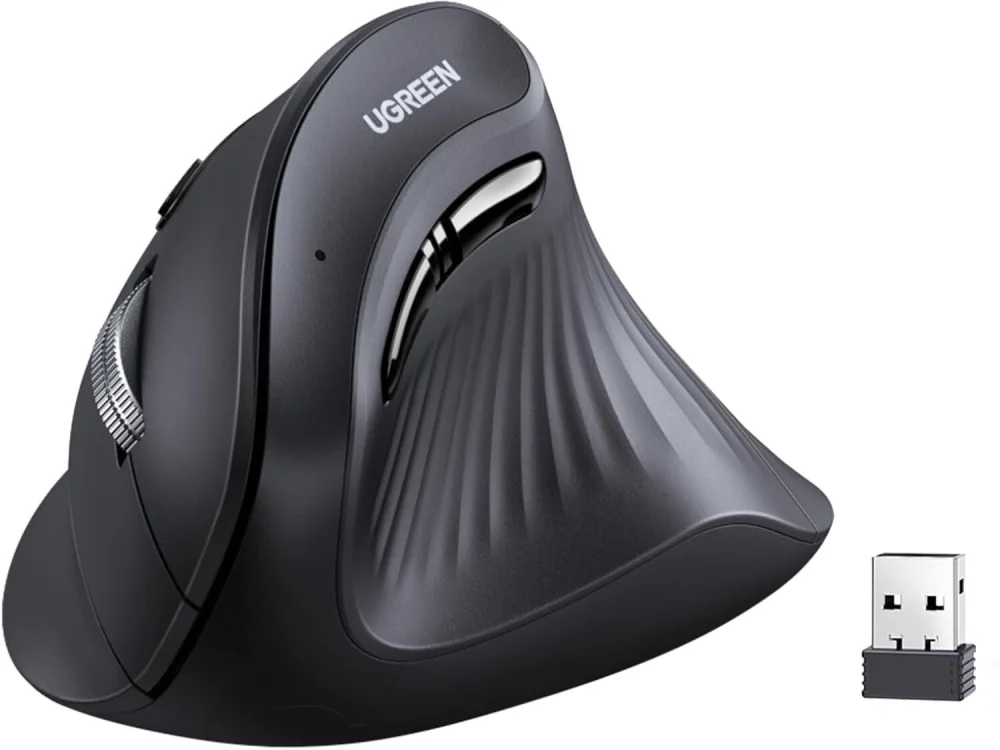 Souris sans fil Bluetooth Ugreen Multi-mode Vertical Noir