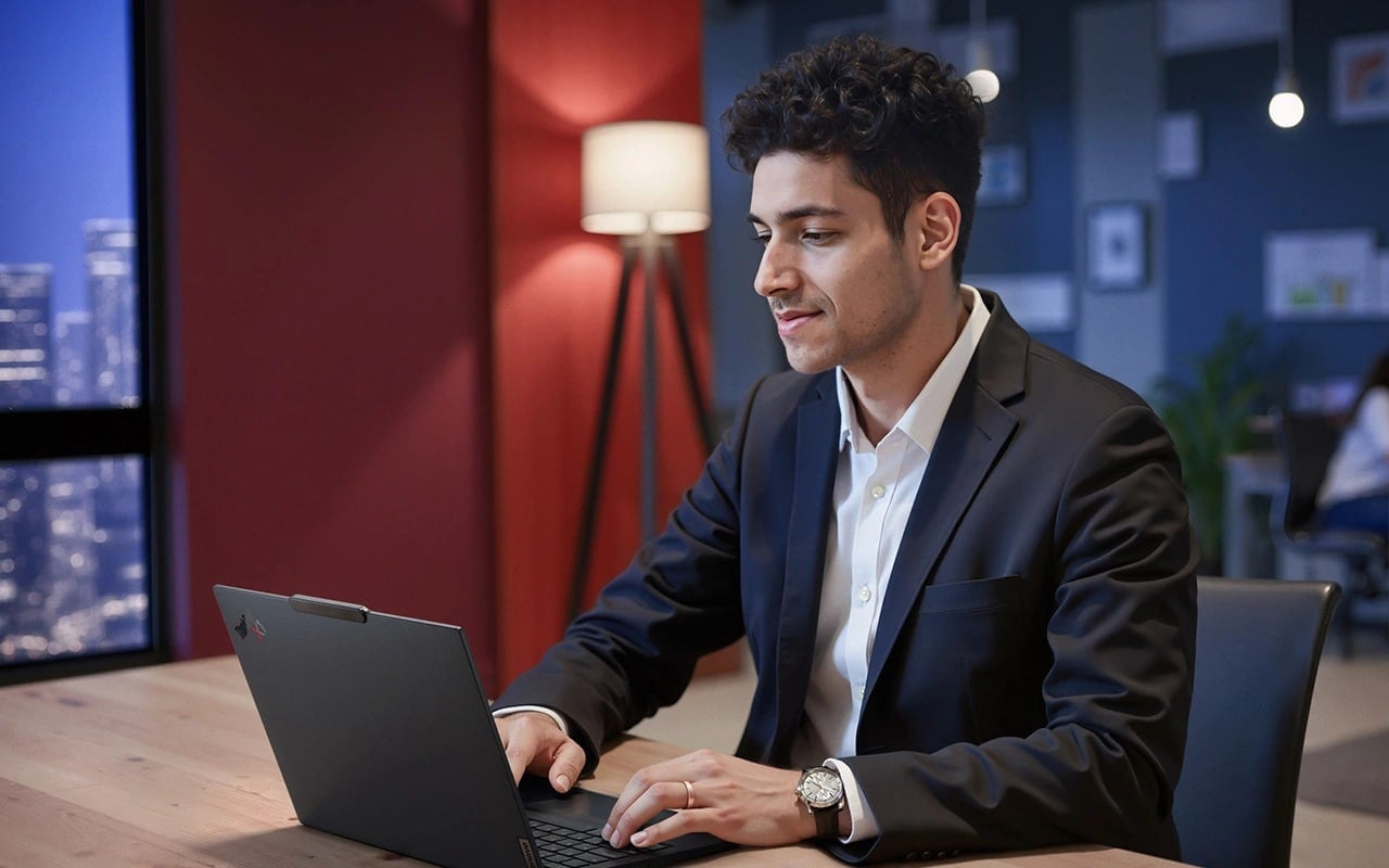 Power efficiency & long battery life let you work anywhere unplugged on the Lenovo ThinkPad X1 Carbon Gen 13 Aura Edition laptop 