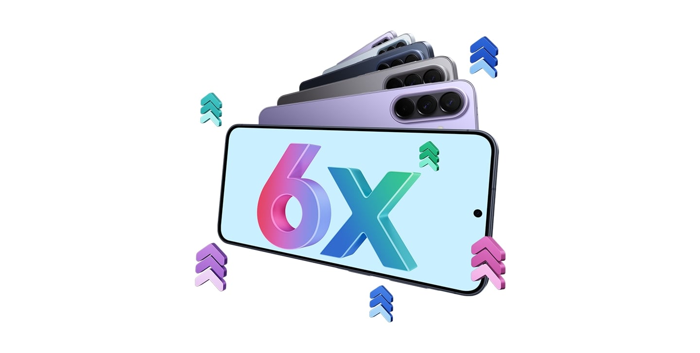 Le dernier smartphone accessible Samsung Galaxy&nbsp;A37 5G couleur Lavande de face avec le texte «&nbsp;Mises à jour de l’OS&nbsp;x6&nbsp;» à l’écran. Le dernier smartphone Galaxy&nbsp;A37 5G inclut 6 mises à jour du système d’exploitation et 6 ans de mises à jour de sécurité.