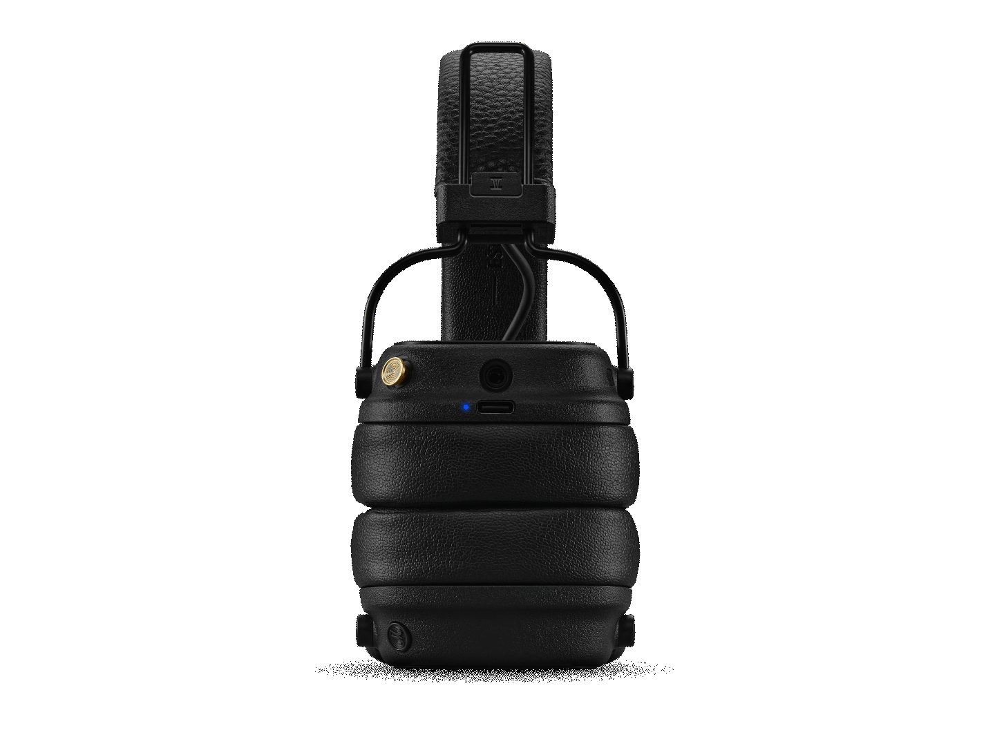 Image de face du casque supra-auriculaire pli&eacute; Major V Black Marshall.