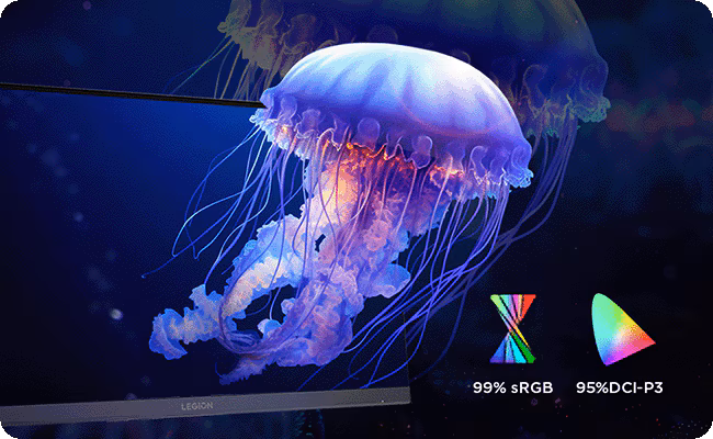Une large gamme de couleurs couvrant 99 % de sRGB et 90 % de DCI-P3 donne vie aux mondes de jeu avec des couleurs vibrantes et réalistes et une profondeur visuelle époustouflante.