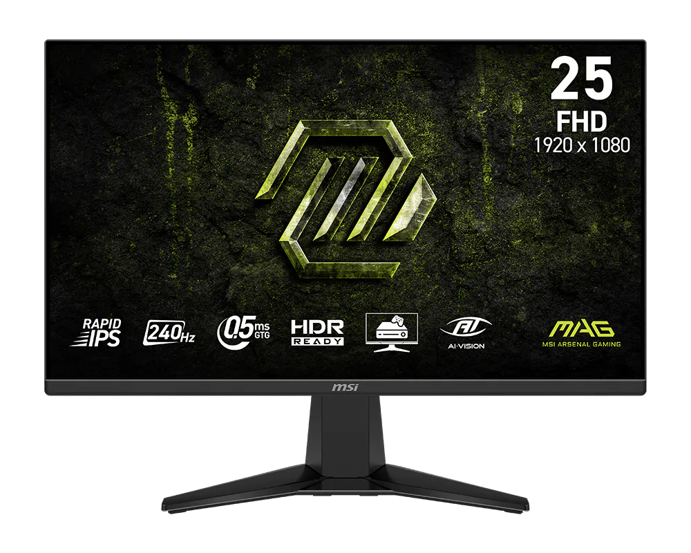 MSI MAG 255F X24 — trois quarts