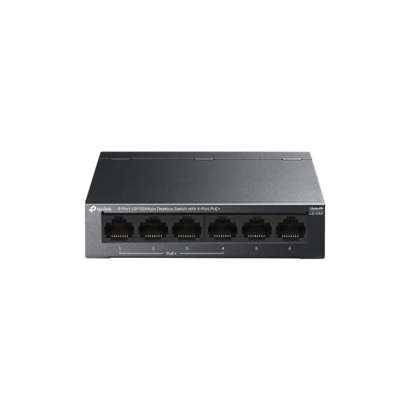 Switch TP-Link LS106P 6 ports 10/100 Mbps de bureau avec 4 ports PoE+