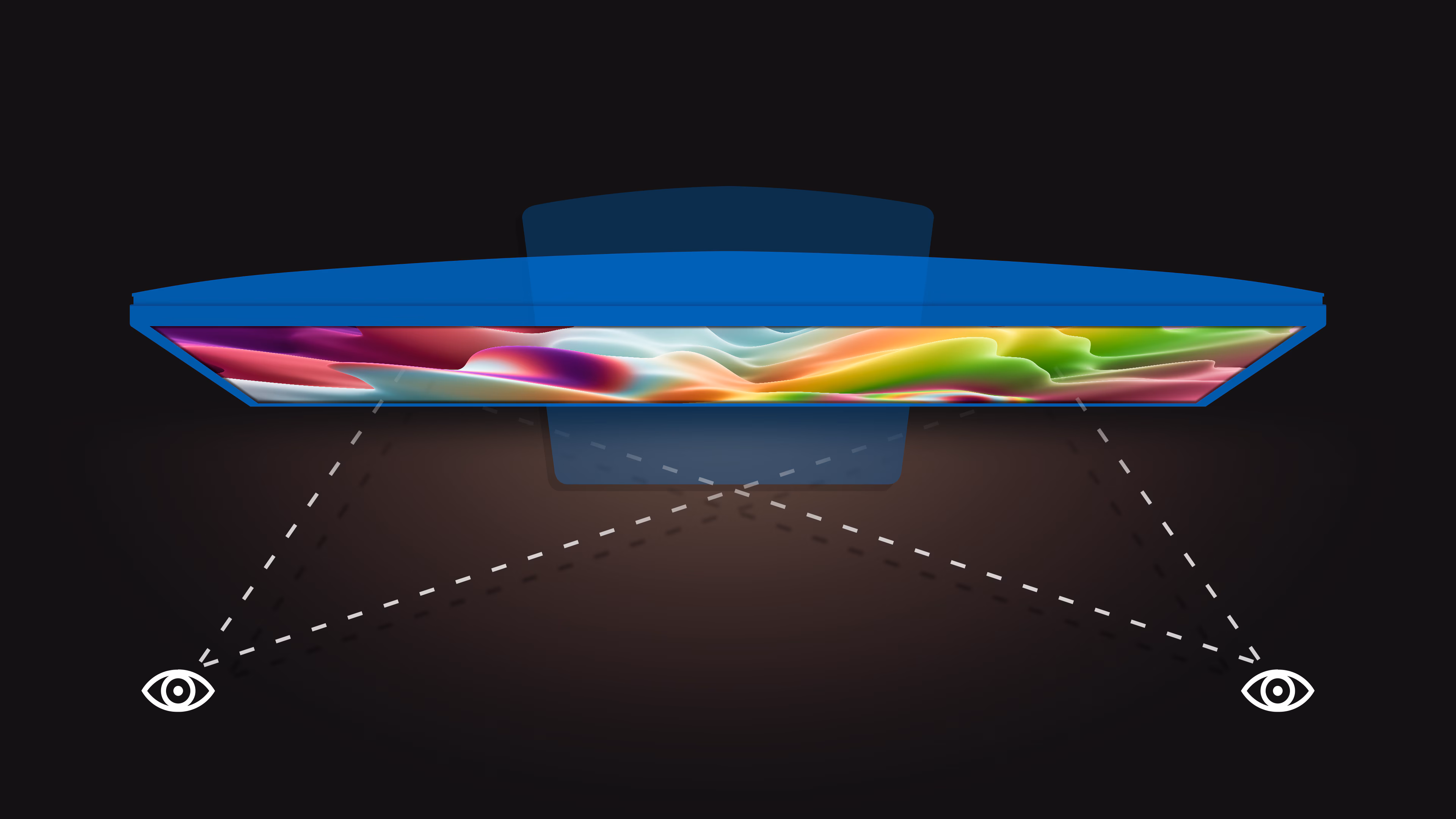 Image illustrant les grands angles de vue rendus possibles par la technologie In-Plane Switching d’un écran Dell Pro Plus.