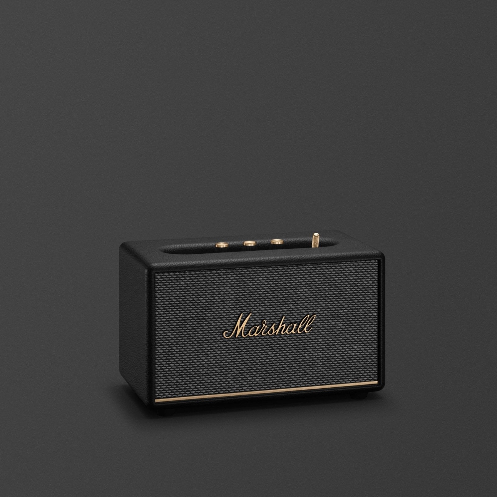 Enceinte Bluetooth Marshall Acton III en noir et or.