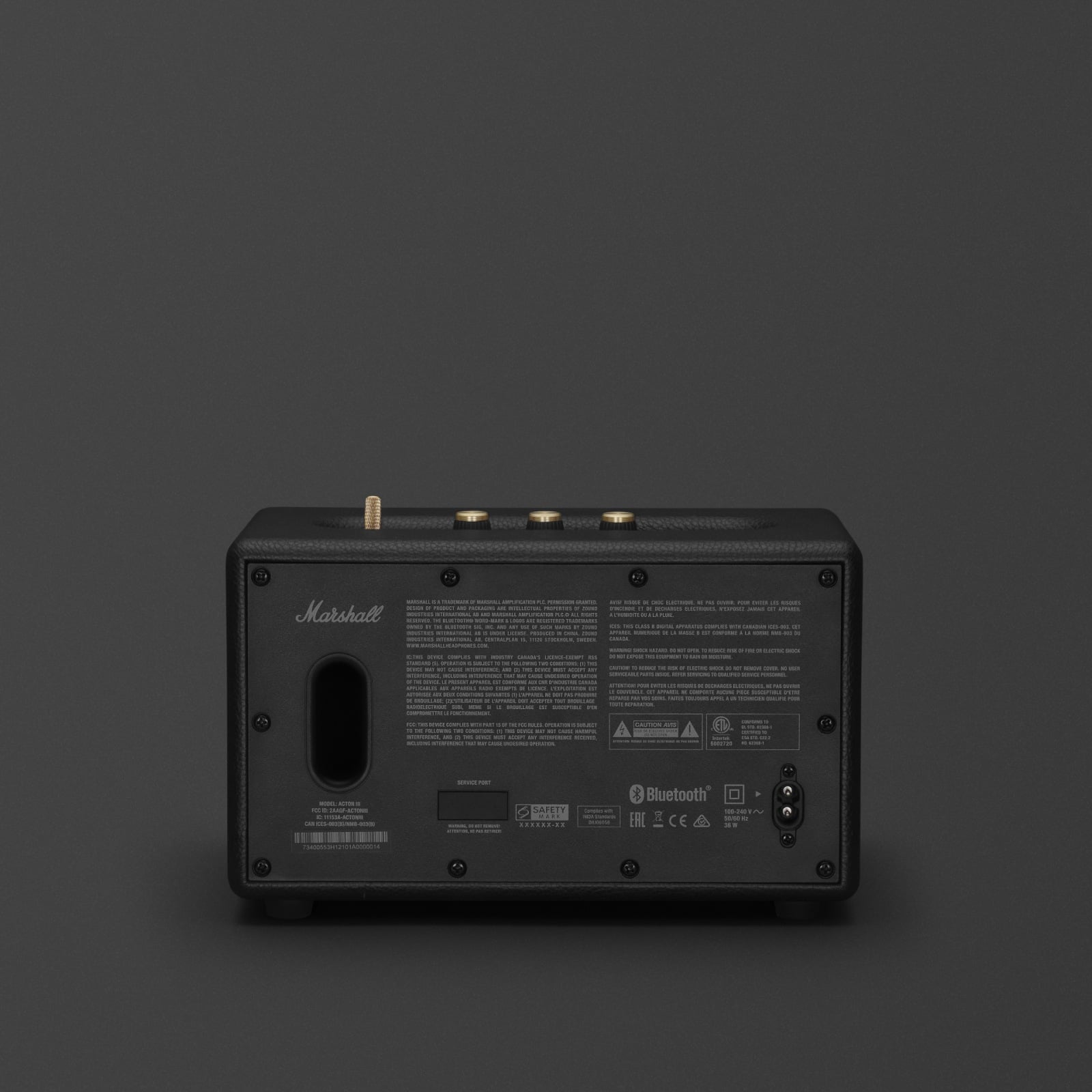 Un petit haut-parleur Marshall ACTON III BLACK.