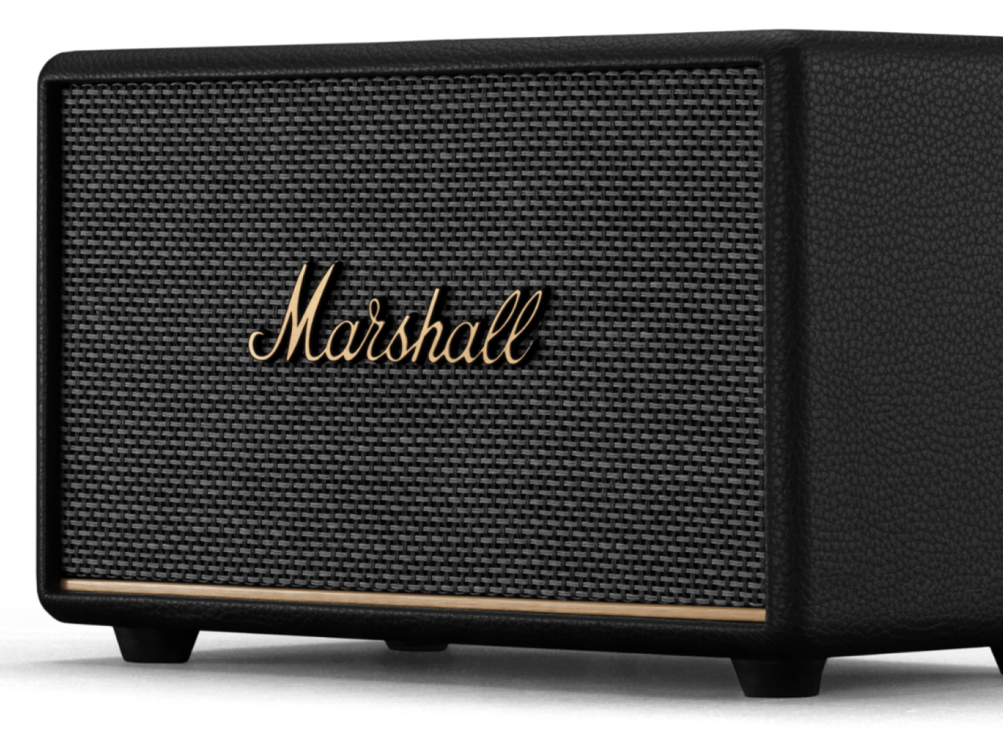 The Marshall Acton III Bluetooth speaker in black with gold lettering.