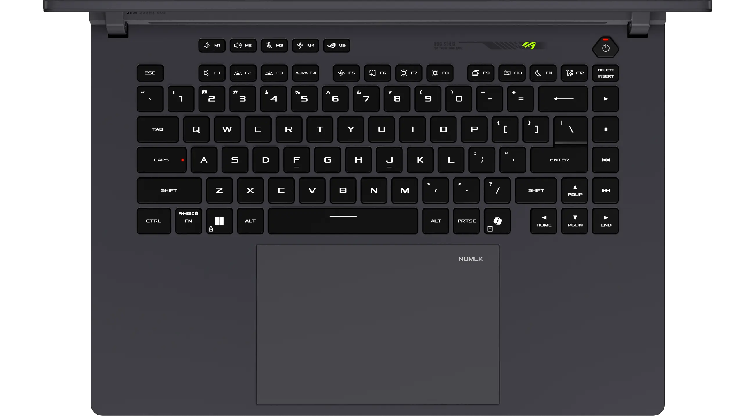 Vue du clavier, montrant les effets d'&eacute;clairage Aura