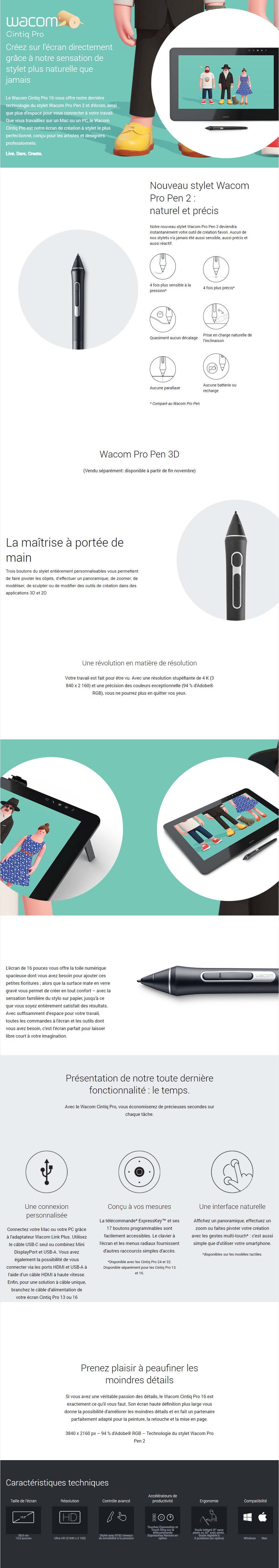 Ecran interactif 16 Wacom Cintiq 16 full HD