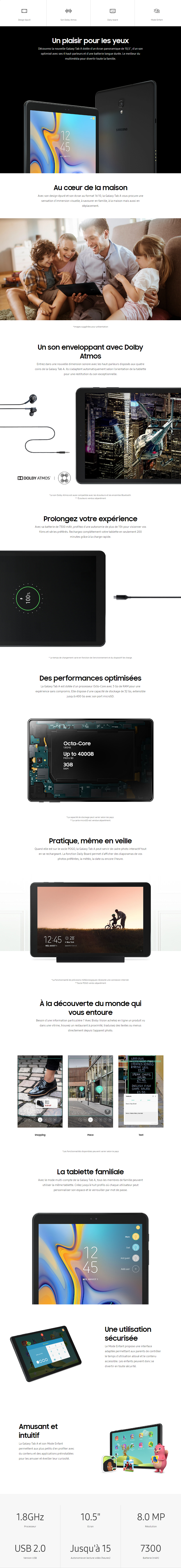 Acheter Tablette 4G Samsung Galaxy Tab A 10,5" Maroc
