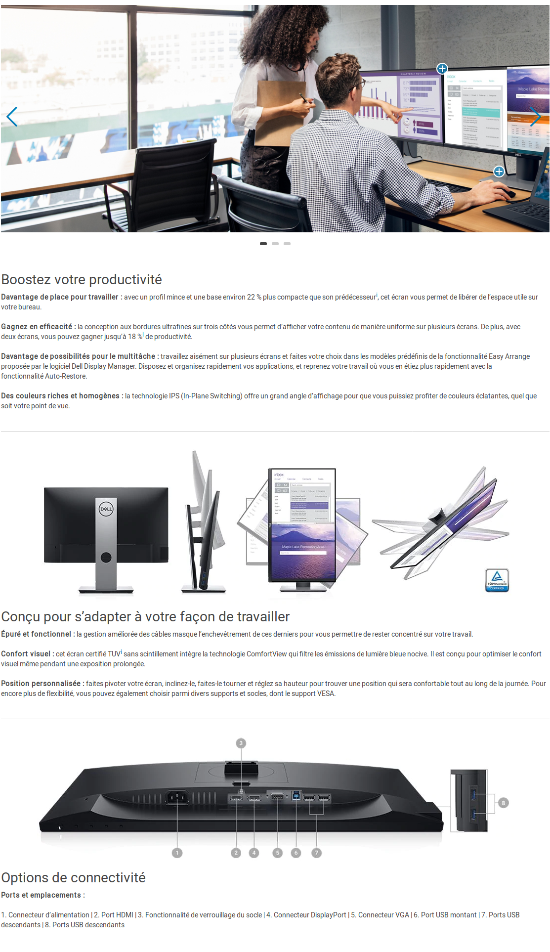Acheter Écran 21,5" Full HD Dell P2219H - Garantie 3 ans (P2219H-3Y) Maroc