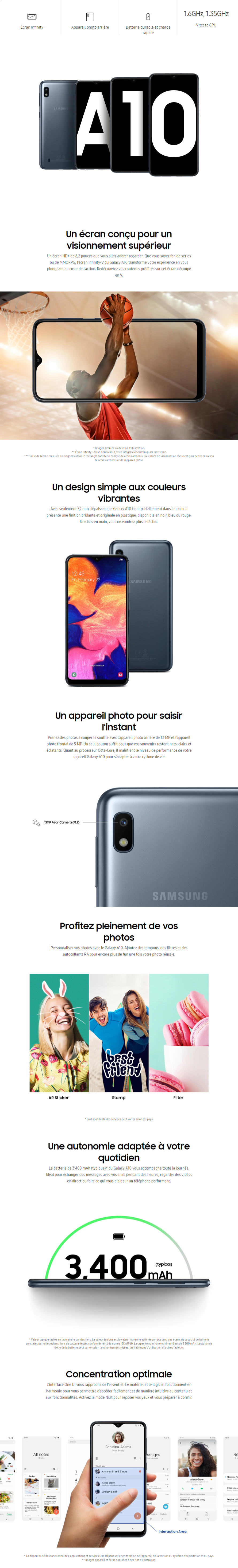 Acheter Smartphone Samsung Galaxy A10 (2019, Double Sim) Maroc