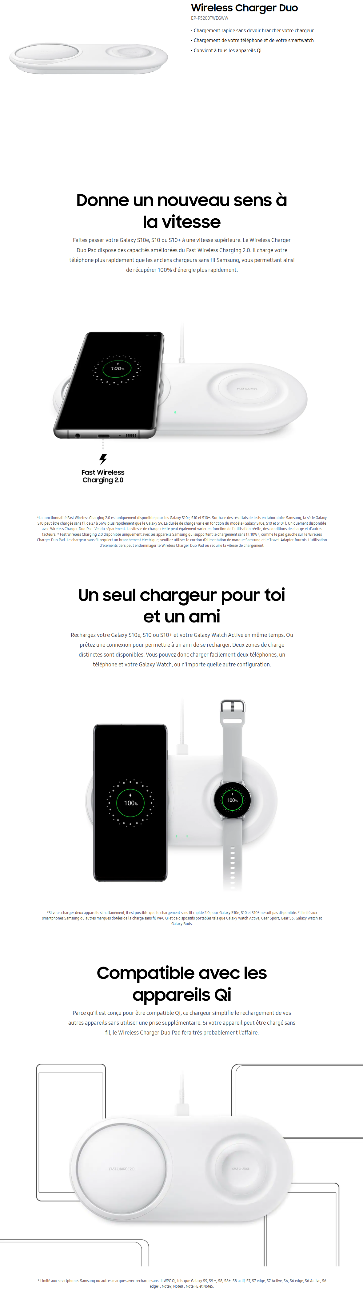 Acheter Chargeur sans fil Samsung DuoPad 2019 (EP-P5200TWEGWW) Maroc