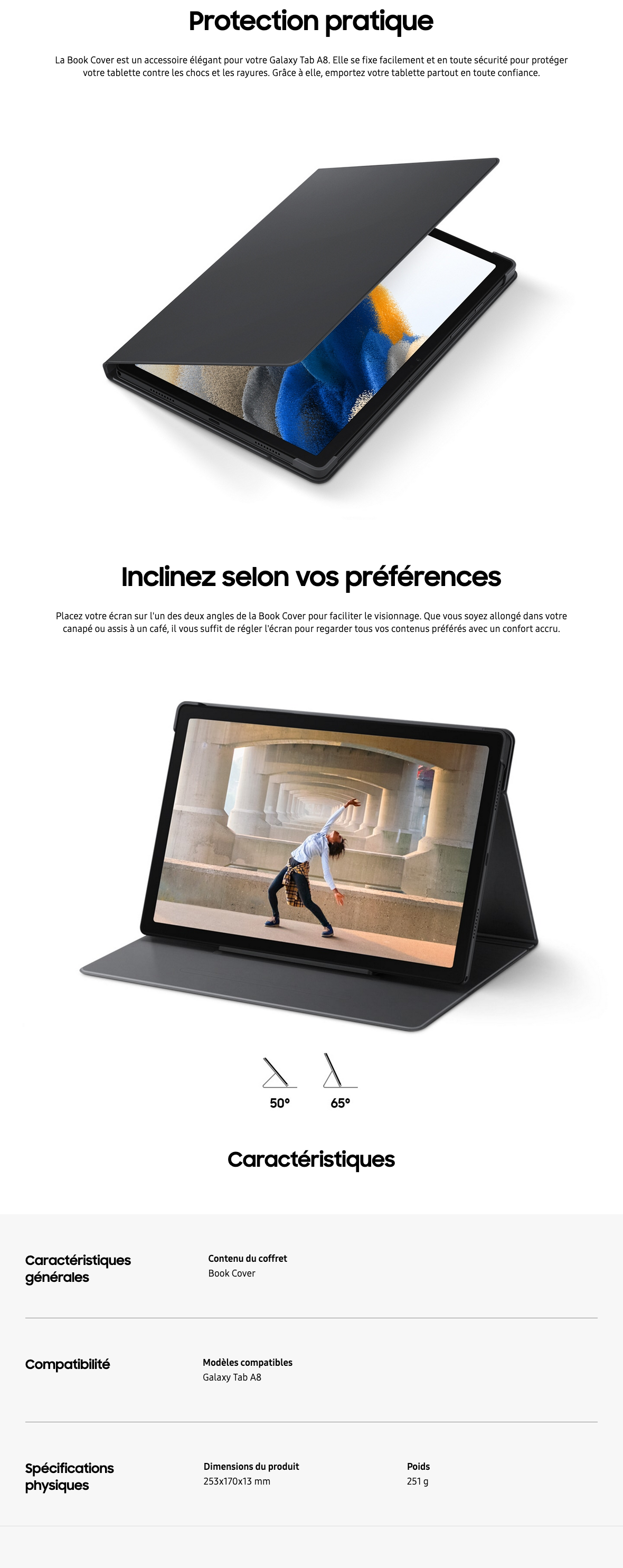 La tablette tactile Samsung Galaxy Tab A8 et sa Book Cover profite d'une  offre de -38% - Le Parisien