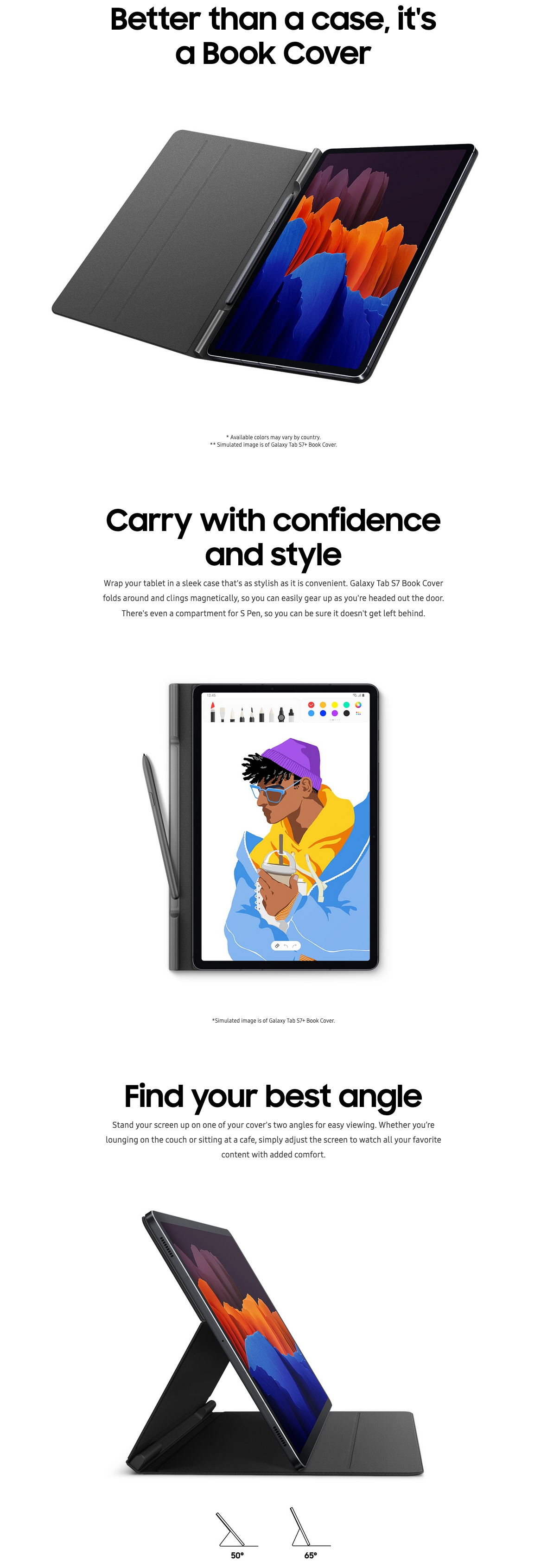 Acheter Book Cover Samsung pour Galaxy Tab S7 (EF-BT870PBEGWW) Maroc