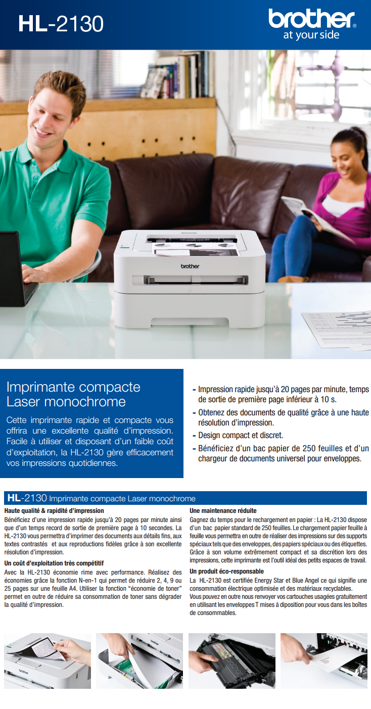 Acheter Imprimante laser monochrome Brother HL-2130 Maroc