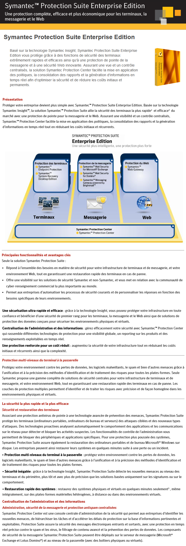 Acheter Symantec Protection Suite Enterprise Edition 4.0 Français (21181810) Maroc