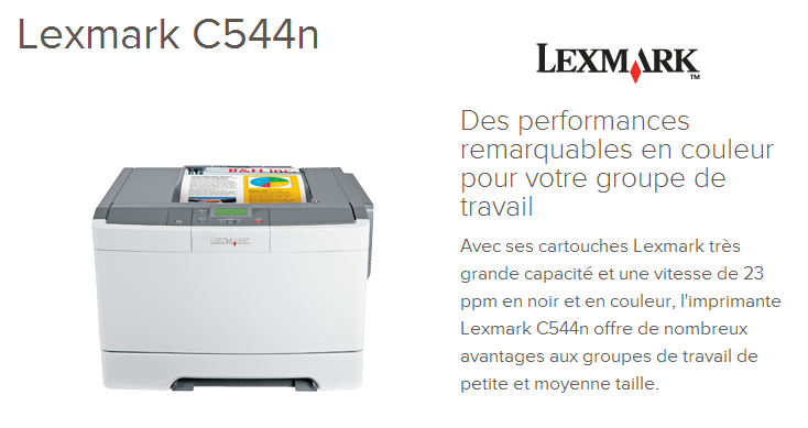Acheter Imprimante laser couleur Lexmark C544n (26C0080) Maroc