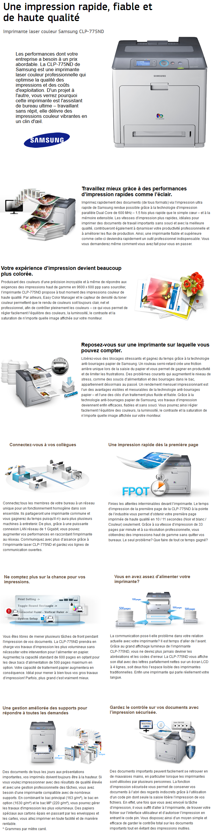 Acheter Imprimante laser couleur Samsung CLP-775ND/XSG Maroc