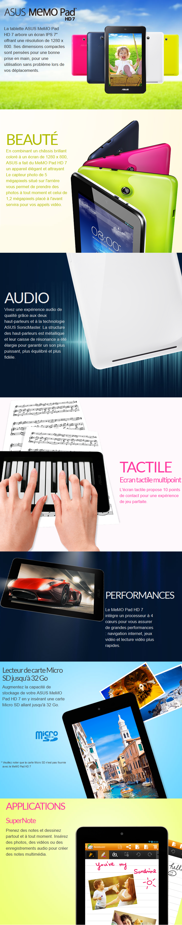 Acheter Tablette ASUS MeMo Pad ME173X - HD 7" 16GB Maroc