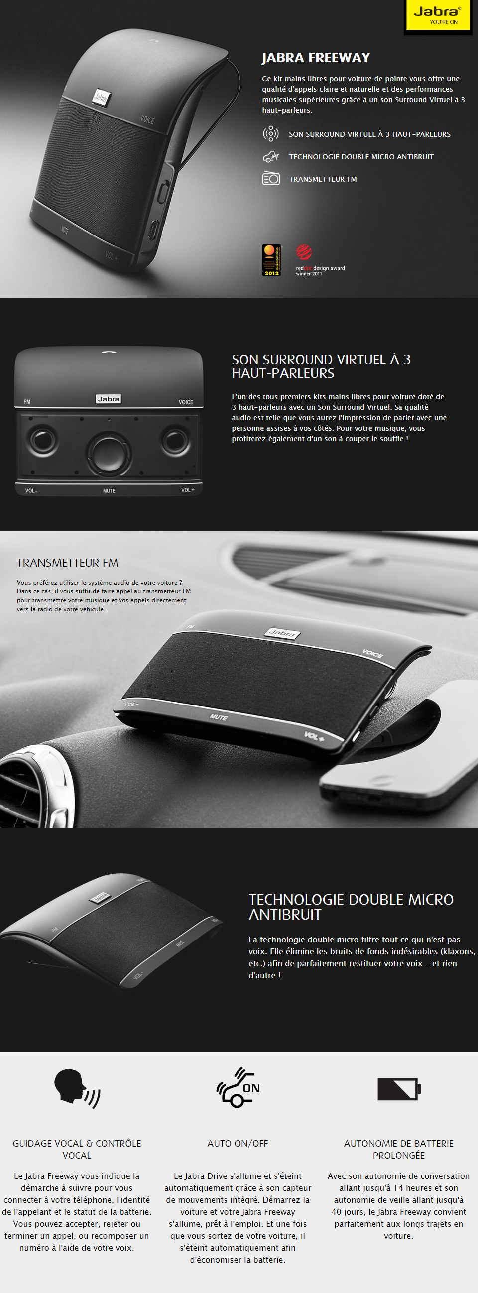 Acheter Haut-parleur Jabra Freeway - Kit main libre avec micro antibruit - Bluetooth Maroc