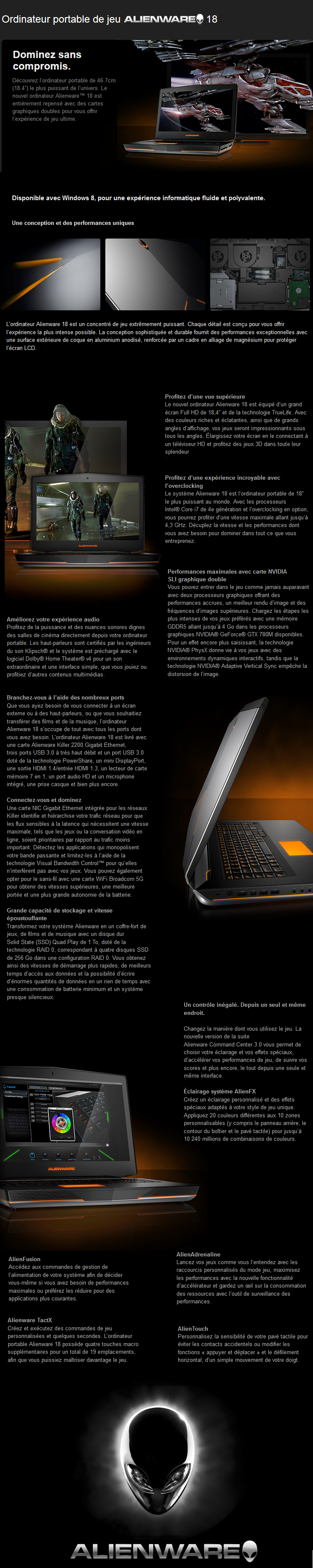 Acheter Alienware 18 Dell gaming laptop (ALIENW18-I7-4800QM) Maroc
