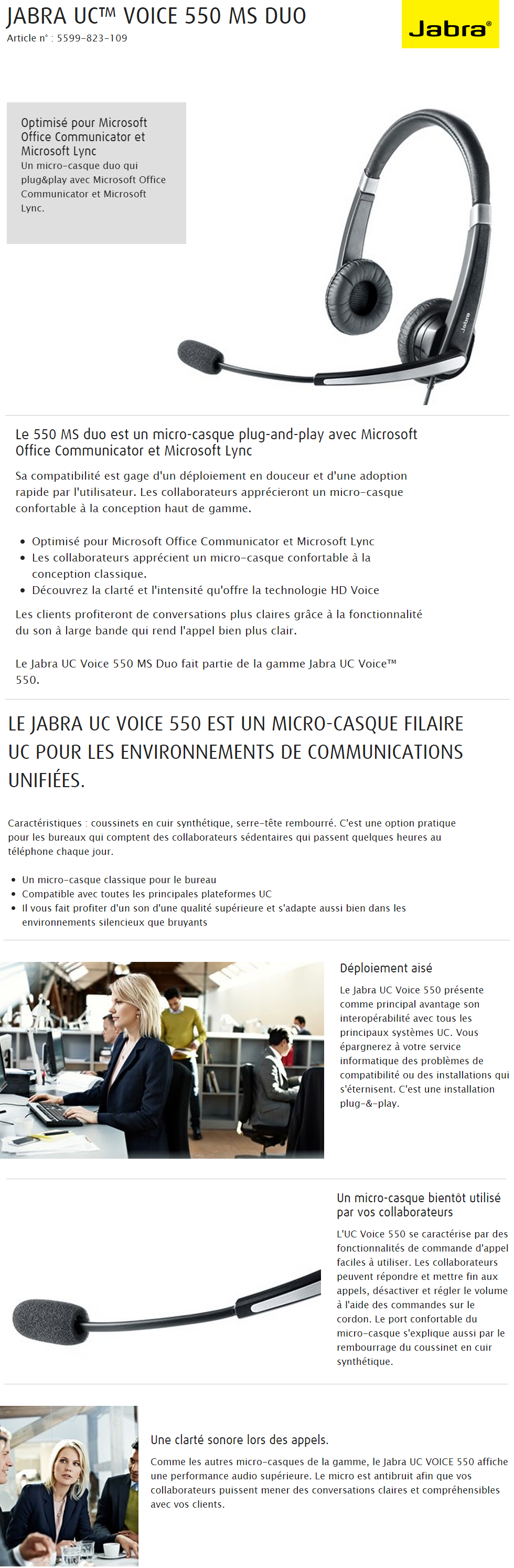 Telephones For Hard Of Hearing UC Voice 550 Duo MS Headset