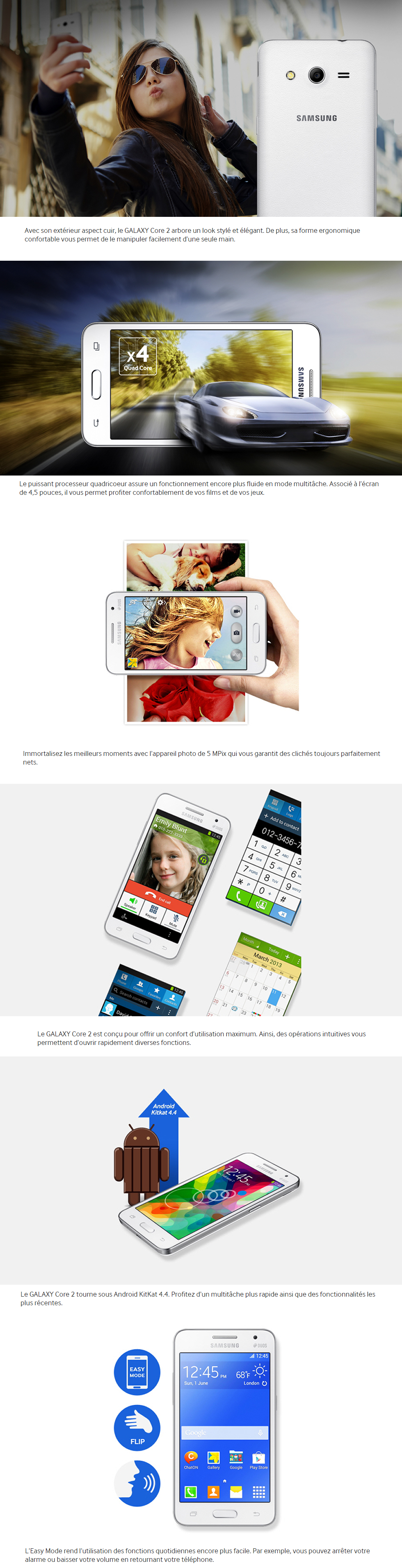 Acheter Samsung Galaxy Core 2 Dual SIM + S View COVER OFFERTE Maroc