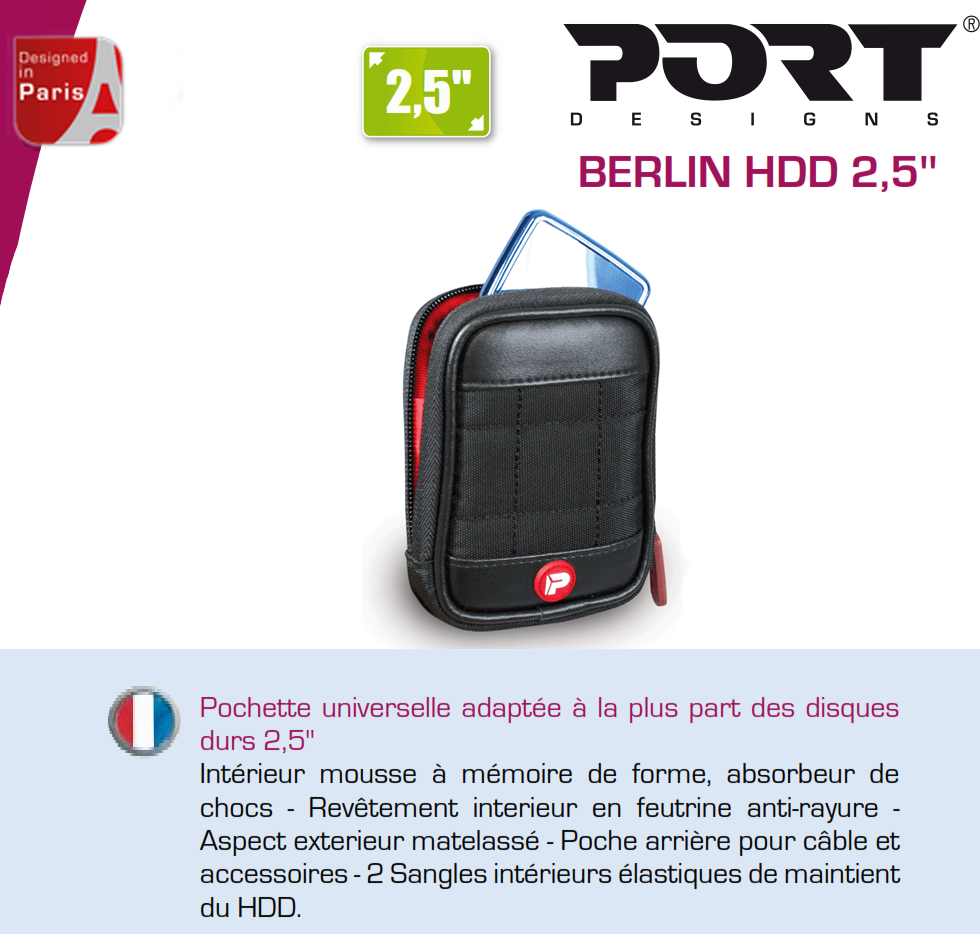 Acheter Etui universel pour les disques durs externes HDD 2,5'' - Port Designs Maroc