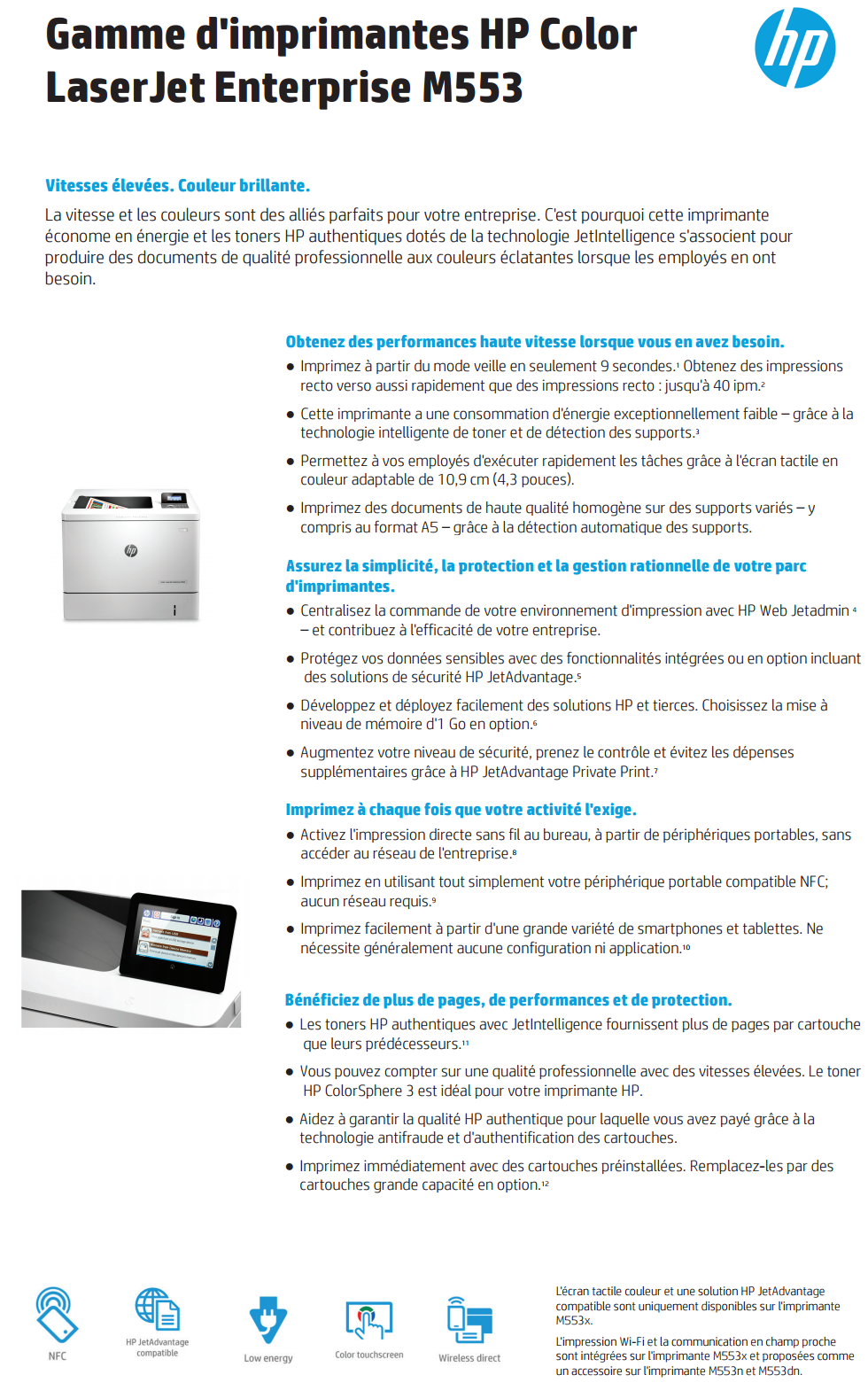 Acheter Imprimante Laser HP Color LaserJet Enterprise M553n (B5L24A) Maroc