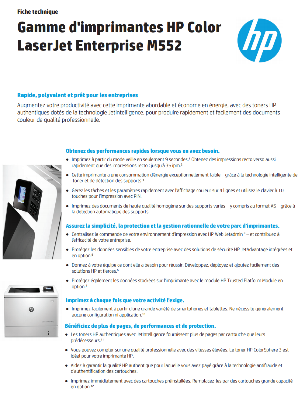 Acheter Imprimante Laser Couleur HP LaserJet Enterprise M552dn (B5L23A) Maroc