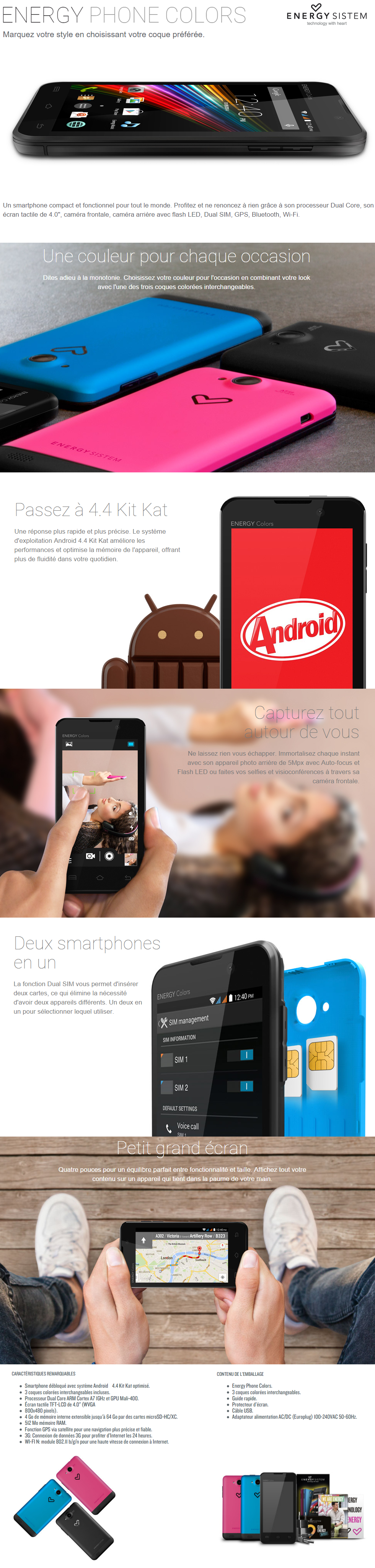Acheter Smartphone Energy Sistem Phone Colors - Dual SIM Maroc