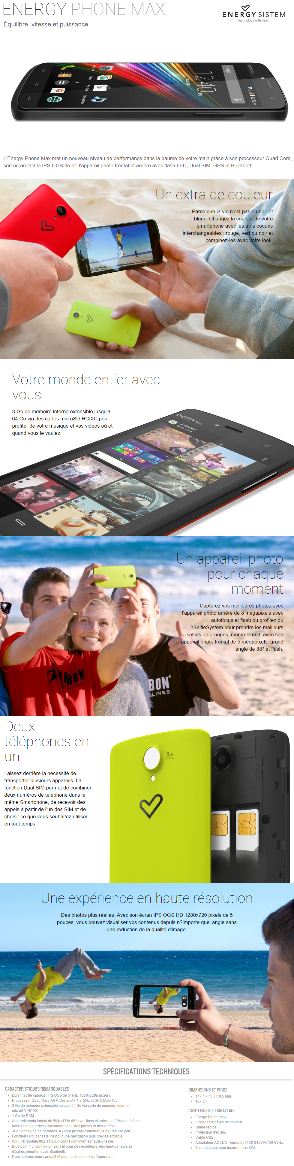 Acheter Smartphone Energy Sistem Phone MAX - Dual SIM Maroc