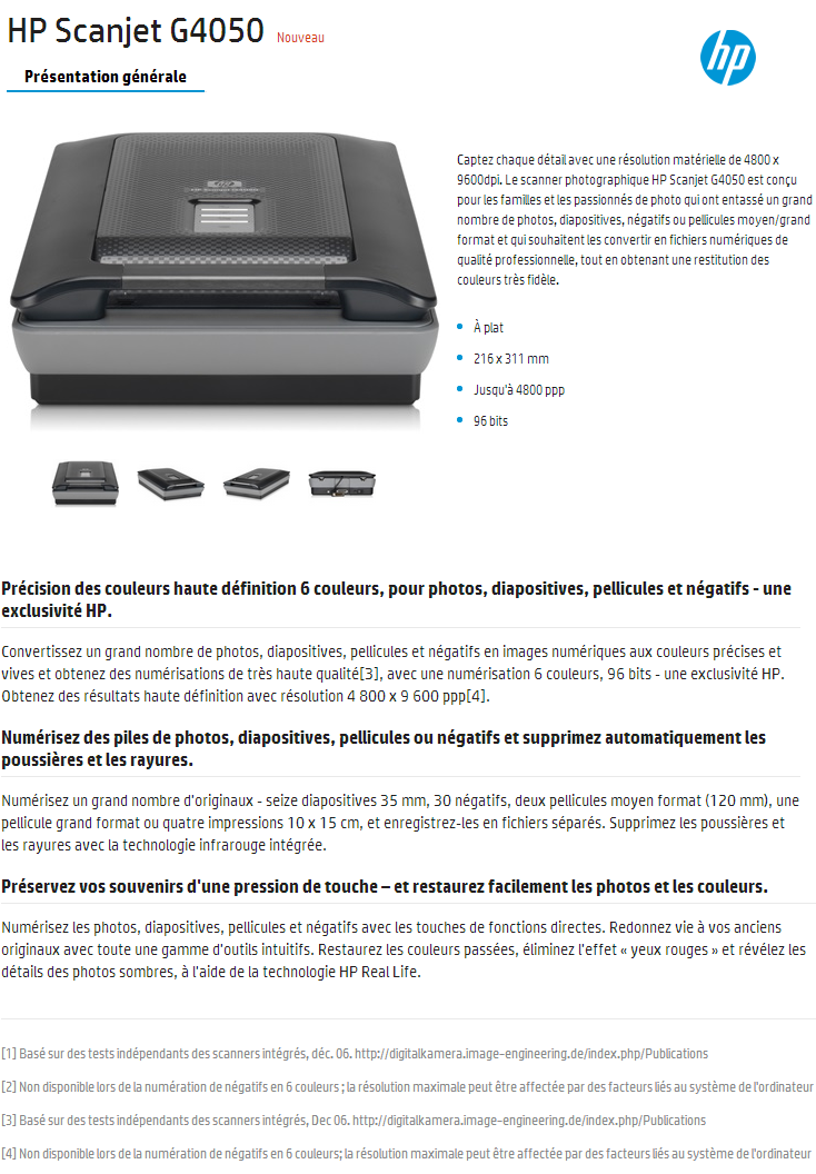 Acheter Scanner Photo HP Scanjet G4050 (L1957A) Maroc