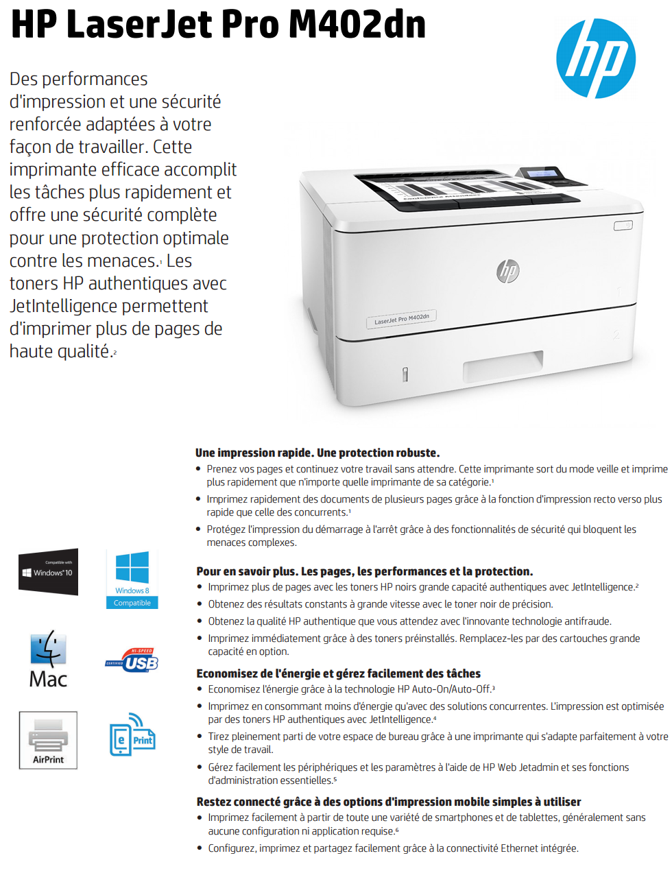 Acheter Imprimante Laser Monochrome HP LaserJet Pro M402dn (C5F94A) Maroc