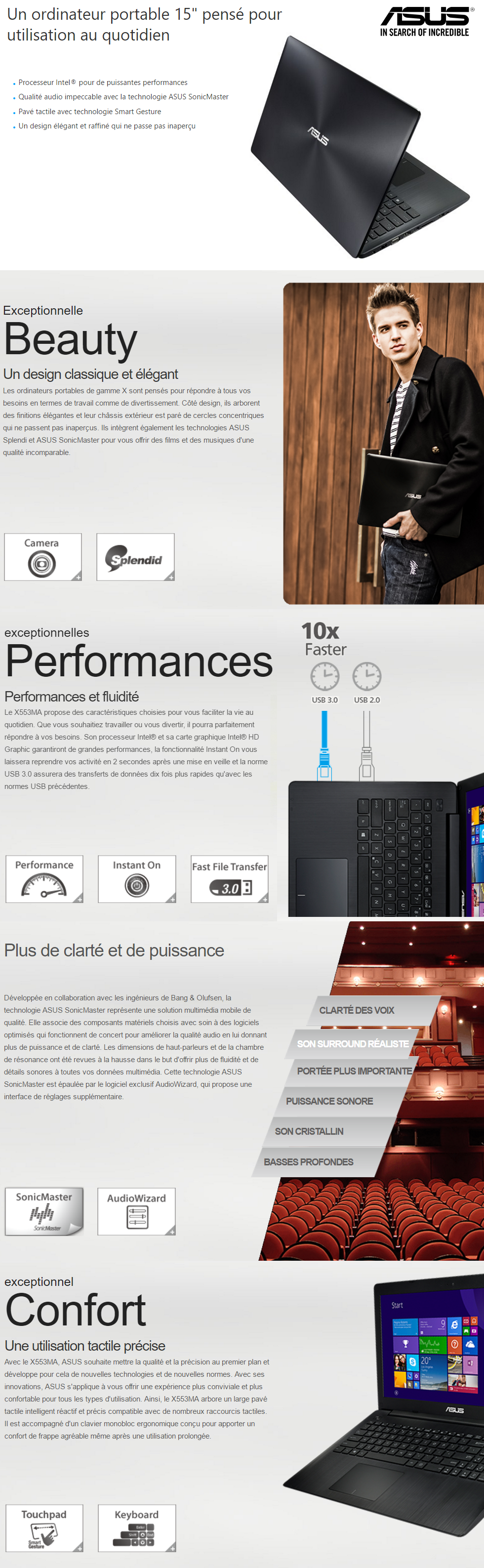 Barrette Mémoire RAM 4Go DDR3 Pour Asus X553MA - MONTGA TECH, Neuve