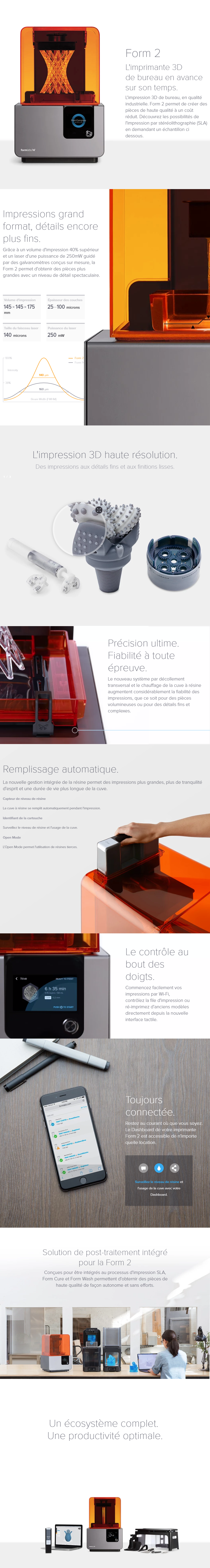 Acheter Imprimante bureau 3D Form 2 de Formlabs Maroc