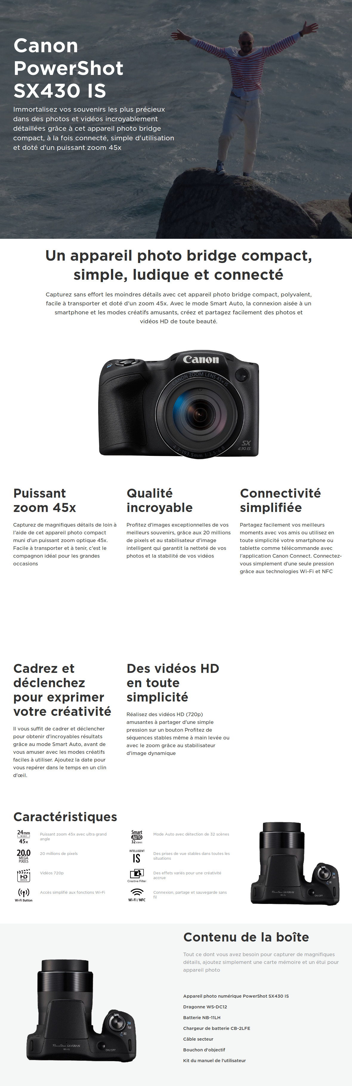 Acheter Appareil photo Compact Canon PowerShot SX430 IS (1790C002AA) Maroc