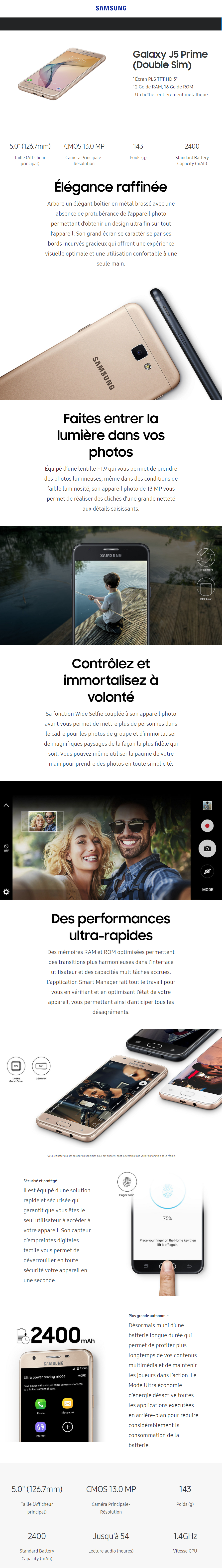 Acheter Smartphone Samsung Galaxy J5 Prime 5" (Double Sim) Maroc