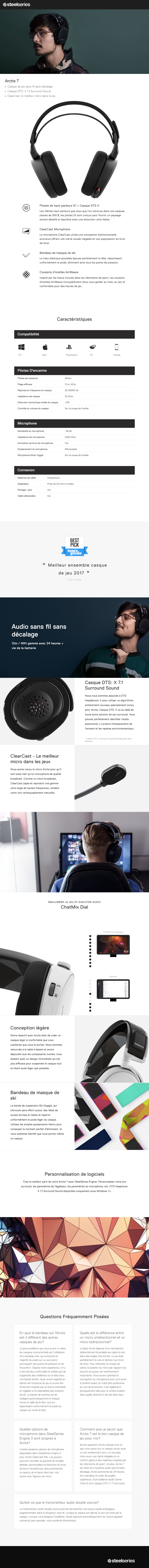Acheter Casque de jeu SteelSeries Arctis 7 (61463) Maroc
