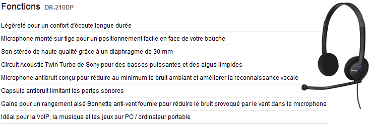 Acheter Casque Sony PC stéréo léger et ajustable avec microphone Maroc