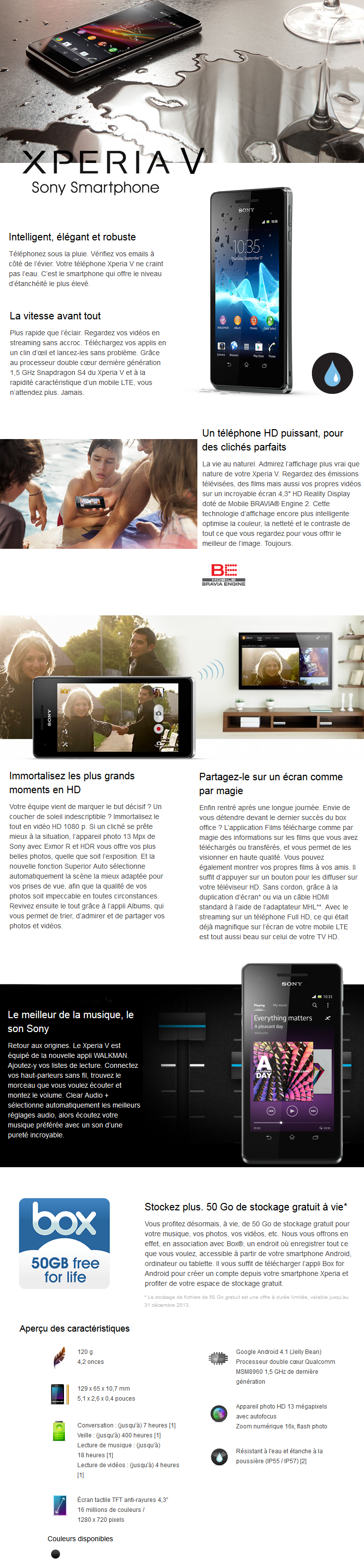 Acheter Sony XPERIA™ V Smartphone Maroc