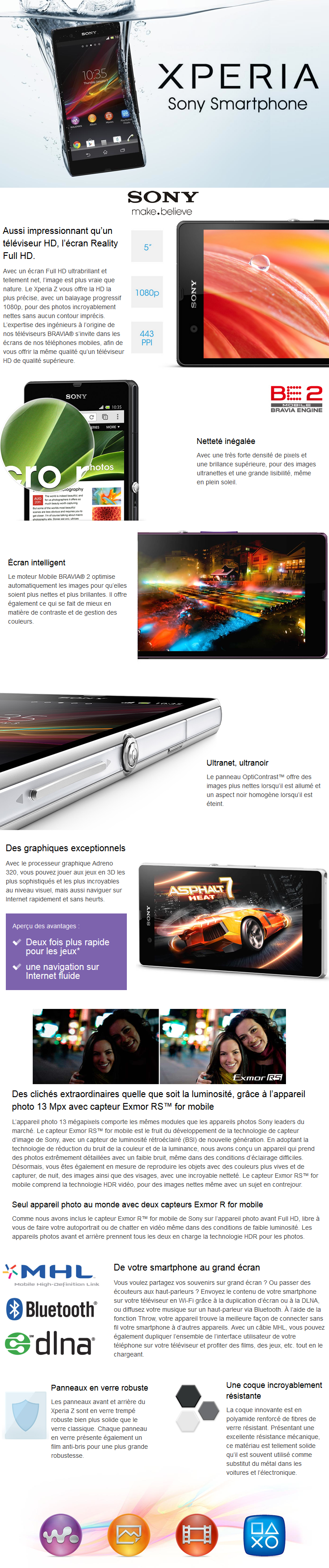 Acheter Sony XPERIA™ Z Smartphone Maroc