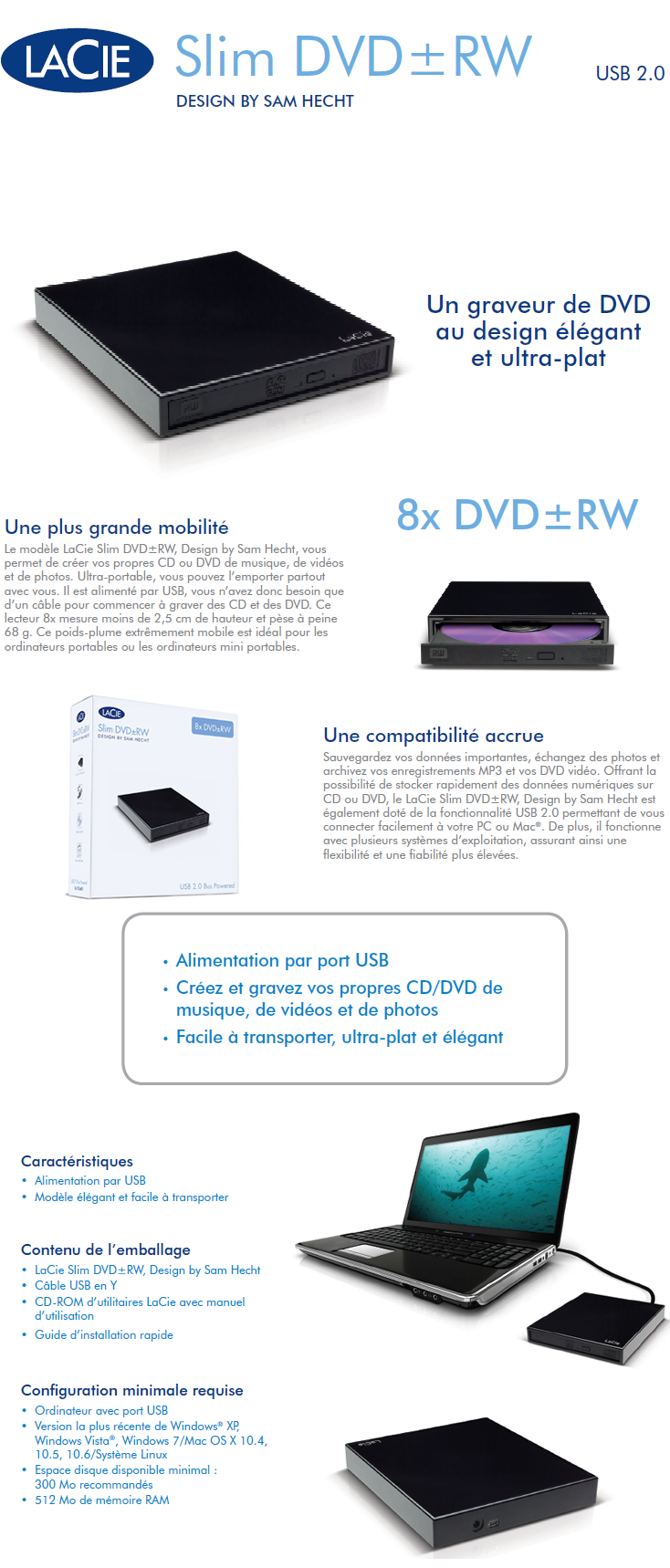 Acheter Graveur LaCie Slim DVD±RW Maroc